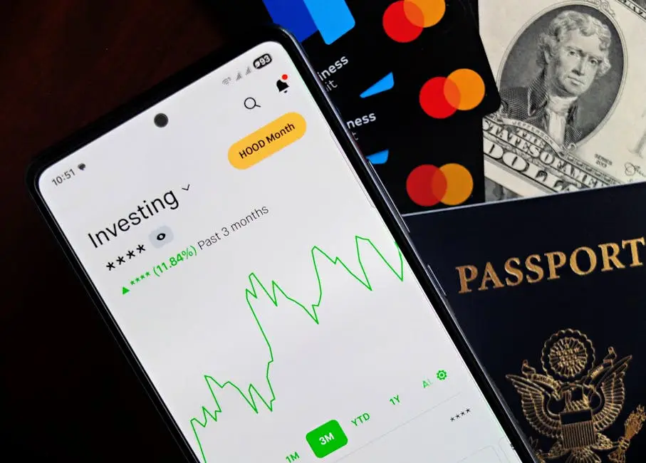 تطبيق استثمار على الهاتف بجانب بطاقات ائتمان يمثل ميزة ChatGPT للتمويل الشخصي