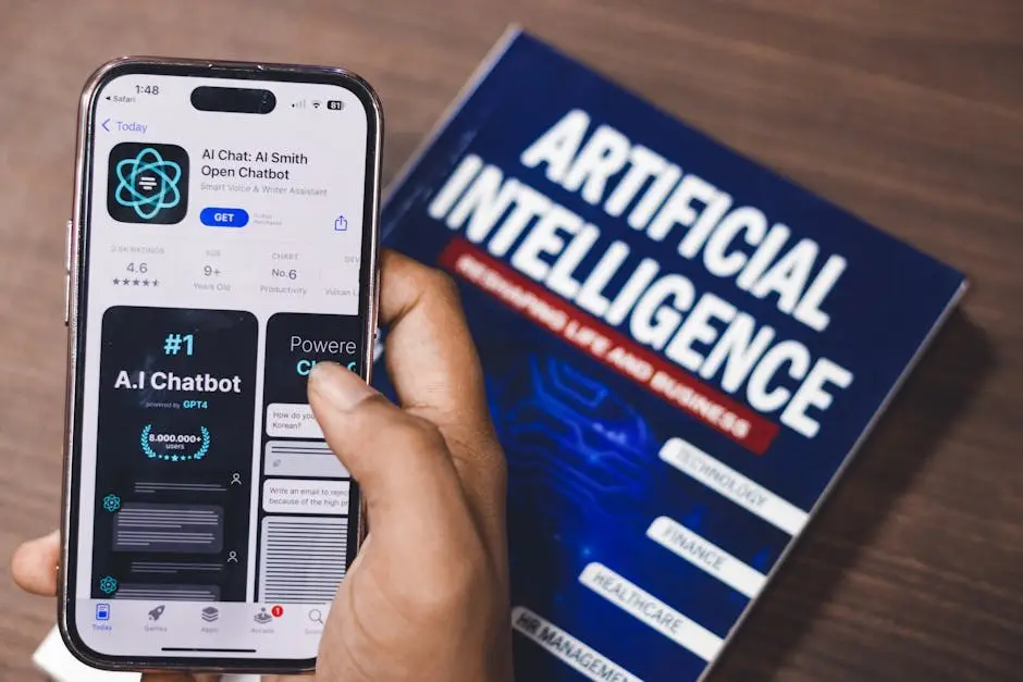تطبيق ذكاء اصطناعي على هاتف يوضح ميزات Meta AI داخل واتساب