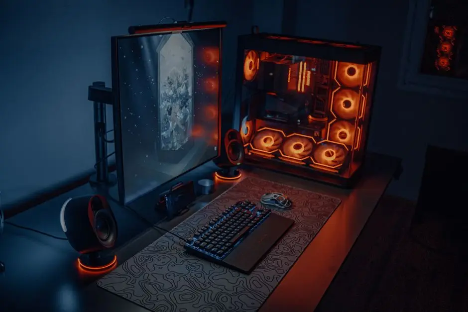 جهاز كمبيوتر ألعاب بإضاءة RGB مناسب لتشغيل لعبة Marvel Spider-Man 2 على PC