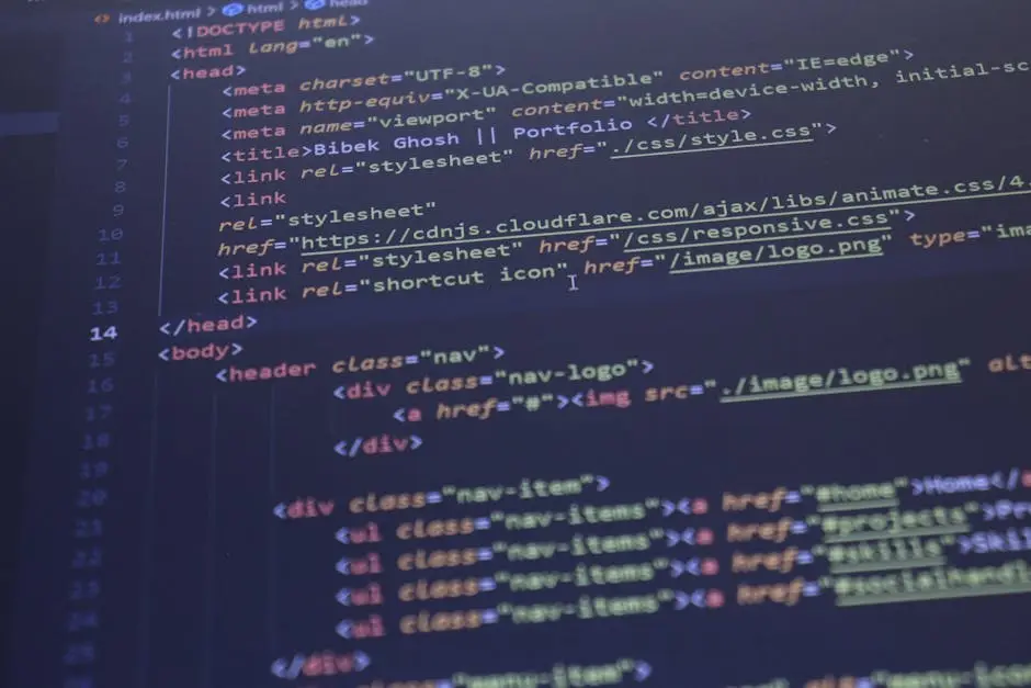 كود برمجي على شاشة محرر يعكس قوة Claude Opus 4.7 في فهم البنية