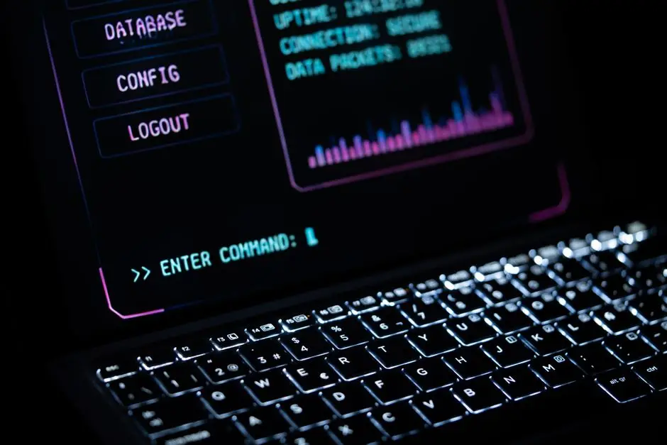 لوحة مفاتيح لابتوب متوهجة برموز رقمية ترمز إلى مقارنة نماذج الذكاء الاصطناعي